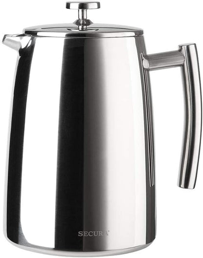 French Press Coffee Maker, 50-Ounce, 304 Stainless Steel Insulated Coffee Press with Extra Screen