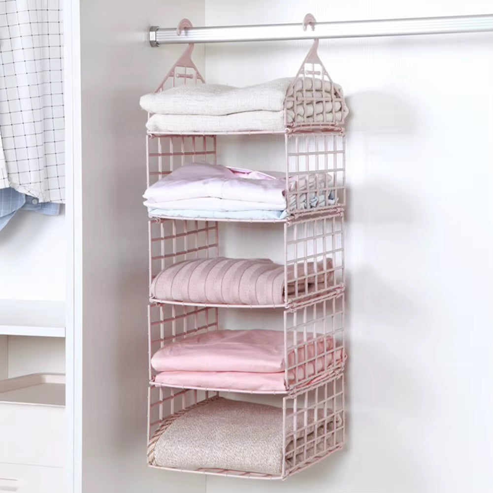ClosetMax™ Foldable Hanging Organizer – Multi-Tier Space Saver for Pajamas, Coats, Sweaters & More