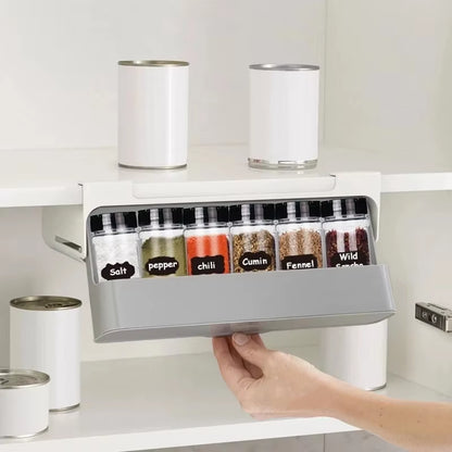 Self-Adhesive Kitchen Spice Rack – Wall-Mounted Storage Organizer for a Clutter-Free Kitchen